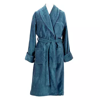 Халат унисекс Gant Home Premium Velour размер XXL, голубой