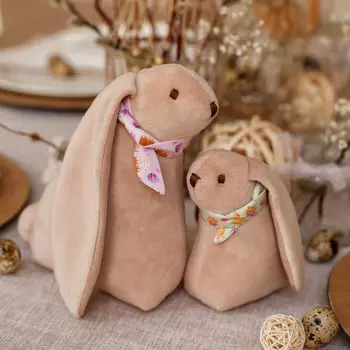 Игрушка текстильная New Years Home Decor Пасха Пара кроликов 20см и 16см