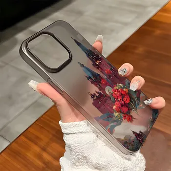 Чехлы для мобильных телефонов iPhone 11 13 15 Pro Max 12 14 Pro Max Чехол для iPhone 16 15 Plus 13 Pro 12 Матовая текстура с рисунком в виде мультяшных цветов iPhone 11 белый