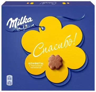 Конфеты Milka из молочного шоколада с молочной начинкой 110г