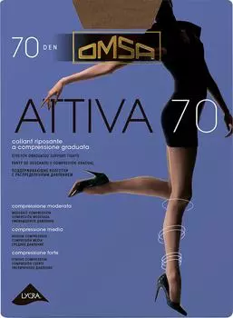 Колготки Omsa Attiva 70 Daino Бежевые Размер 2
