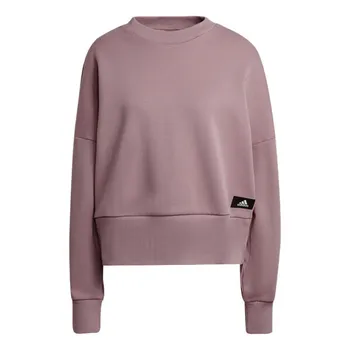 Свитер w fi 3s crew stripe sports round neck pullover long sleeves purple pink hoodie Adidas, бежевый