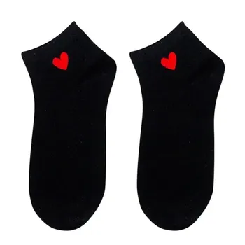 Тапочки-носки женские Heart Ankle High Low Cut Cotton Cocks Black 5 PAIRS белый