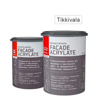Краска фасадная Tikkurila Facade Acrylate матовая прозрачная база С 0.9 л