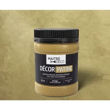 Лак перламутровый Maitre Deco Dcor Патина 0.2 л цвет золотой