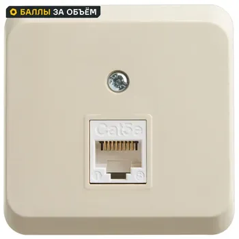 Розетка компьютерная накладная Systeme Electric Этюд RJ45 UTP cat 5e цвет кремовый