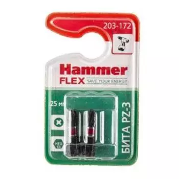 Бита Hammer Flex 203-172, PZ-3, 25 мм, 2 шт