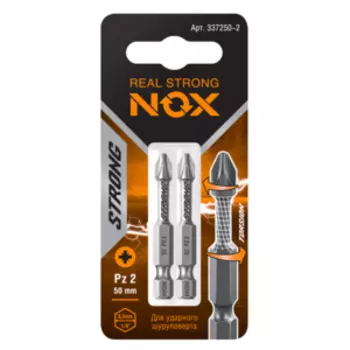 Бита Strong torsion, E6,3, PZ2, 50мм, карта, 2шт