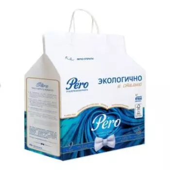 Бумага туалетная PERO TALCUM, 3 слоя, белая, 9 шт