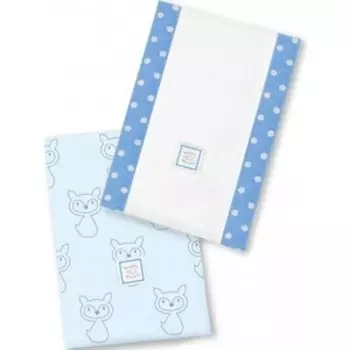Полотенчики SwaddleDesigns Baby Burpie Set Blue Gray Fox (SD-613B)