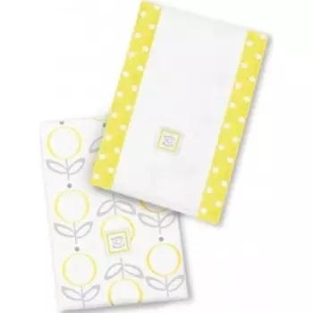 Полотенчики SwaddleDesigns Baby Burpie Set Yellow Lolli Fleur (SD-601Y)