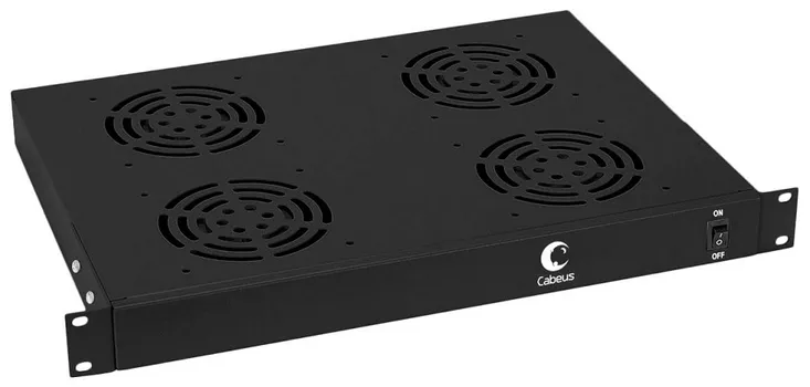Вентиляторный модуль Cabeus JG03-BK 19", глубина 320mm, 4 вентилятора, цвет черный (RAL 9004)
