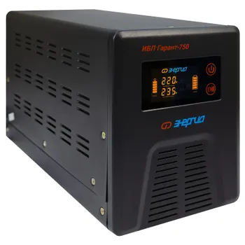 ИБП Энергия Гарант 750, 750 VA, 450 Вт, EURO, розеток - 2, черный (Е0201-0039) (без аккумуляторов)