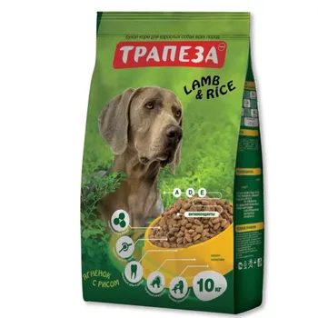 Трапеза сухой корм для собак, с ягненком и рисом - 10 кг повседневный эконом для взрослых с ягненком для всех пород мешок Российский корм 1 уп. х 1 шт. х 10 кг