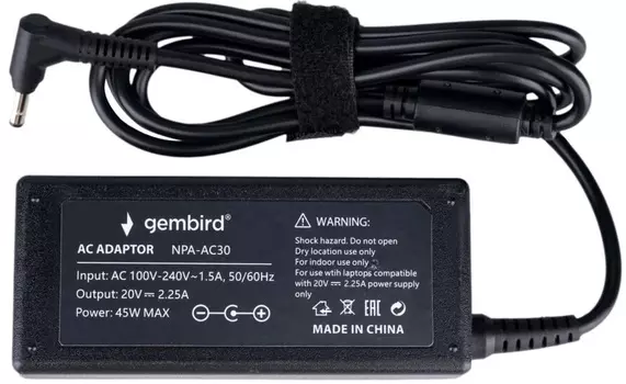Блок питания Gembird NPA-AC31 для ноутбуков HP, 19.5В/2.31А, 45Вт, штекер 4.5x3мм
