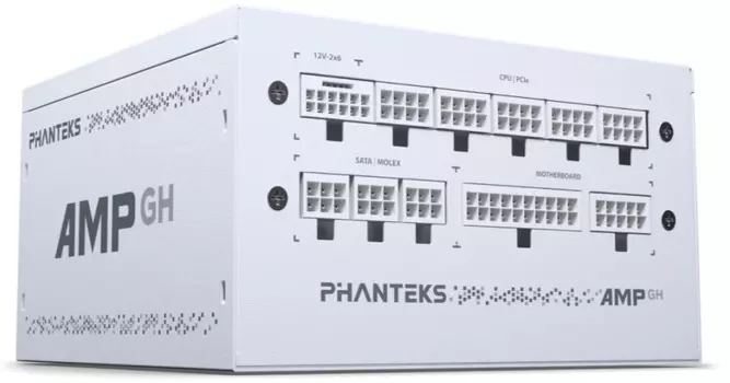 Блок питания ATX PHANTEKS PH-P750GH_WT01 AMP GH 750W, ATX 3.1, APFC, 80 Plus Gold, PCIe 5.1, 120mm Fan, Fully Modular, White