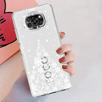Мягкий чехол для телефона Poco X3 NFC F3 X3 Pro M3 Redmi 9 10 10C 9A 9C K40 Pro F1 10C Note 9S Note 8 Capa Happy Merry Christmas Poco X3
