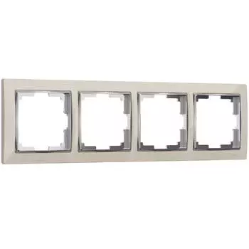 Рамка на 4 поста Werkel Snabb W0041903 слоновая кость/хром 4690389160912