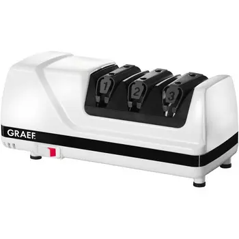 Graef 3-ступенчатая электрическая алмазная точилка для ножей Graef CC 120 DE / 75 Вт / черно-белая