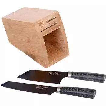 GRWE Набор ножей из нержавеющей стали с подставкой из бамбука, 3 предмета Kuro Series GRWE