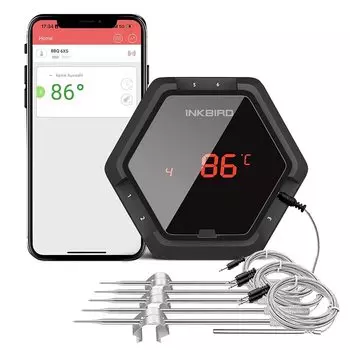 Inkbird Беспроводной термометр для мяса Inkbird Barbeque IBT-6X с 6 датчиками температуры, 1000 мАч