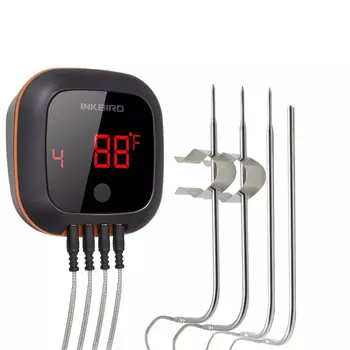 Inkbird Магнитный термометр для мяса Inkbird Bluetooth IBT-4XS с 4-мя датчиками температуры, 1000 мАч