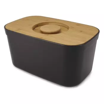 Joseph Joseph Хлебница пластиковая с разделочной доской из бамбука чёрная Bread Bin Joseph Joseph