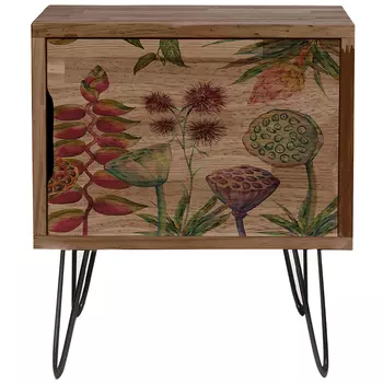 Тумба с цветочным изображением Floral Wood Nightstand