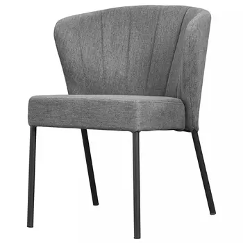 Стул серый с широкой закругленной спинкой Chair Gray Attractive