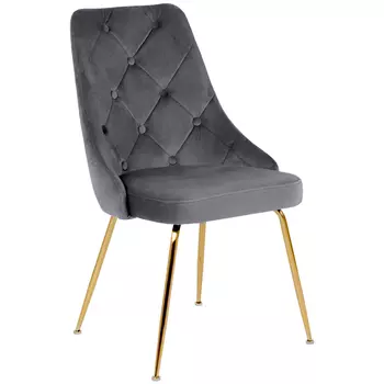 Стул в серой велюровой обивке Ward Grey Velour Chair