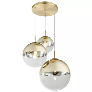 Светильник подвесной Mirror Ball Gold 3 плафона