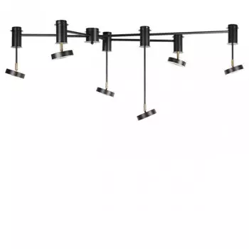 Светильник потолочный Flexible soffits черный 6 плафонов