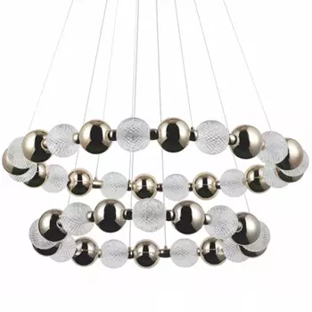 Светодиодная двухъярусная кольцевая люстра Crystal Globule Chandelier Gold