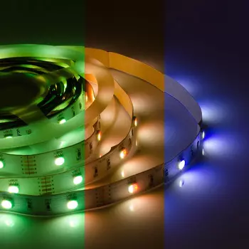 Светодиодная лента 7,2W/m 30LED/m 5050SMD разноцветная 5М
