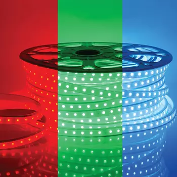 Светодиодная влагозащищенная лента 10W/m 60LED/m 2835SMD разноцветная 50M