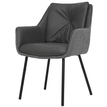 Стул с обивкой из экокожи и рогожки Chair with Back Pillow