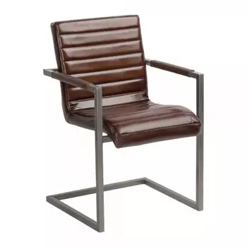 Стул с подлокотниками Leather Metal