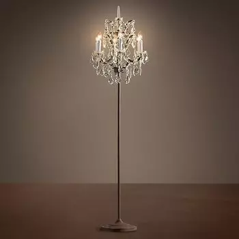 Торшер 19TH C. ROCOCO IRON & CLEAR CRYSTAL floor lamp