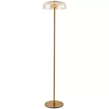 Торшер Blanton Amber Glass Brass Floor Lamp 30