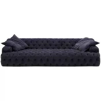 Трехместный диван темно-синий Campion Deep Blue Sofa