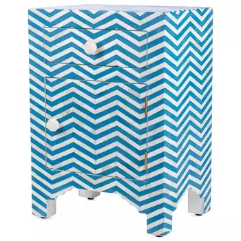 Тумба Chevron Bone Inlay Bedside Cabinet in Chevron Pattern 1 DRAWER