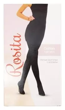 Колготки теплые женские Cotton 150 цвет чёрный, р-р 5