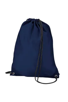 Бюджетная водостойкая спортивная сумка Gymsac на шнурке (11 литров) Bagbase, темно-синий