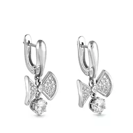 Серьги с английским замком из серебра 12-055-7900