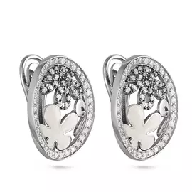 Серьги с английским замком из серебра 12-060-7910