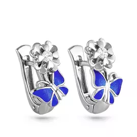 Серьги с английским замком из серебра 12-064-7907