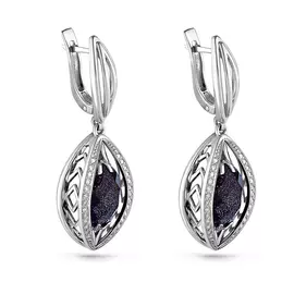 Серьги с английским замком из серебра 12-067-1300