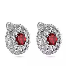 Серьги с английским замком из серебра 12-080-2100
