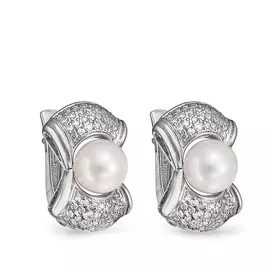 Серьги с английским замком из серебра 12-098-1500