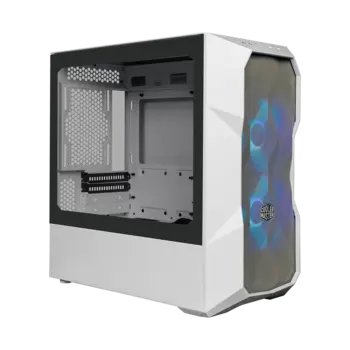 Корпус COOLERMASTER TD300 Mesh, mATX, Mini-Tower, 2xUSB 3.2, RGB подсветка, белый, без БП (TD300-WGNN-S00)